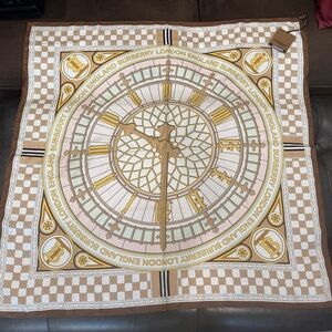 Burberry Clock Print Silk Square Scarf – New With Tag